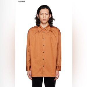 drae terracotta button down - 100% cotton poplin shirt designer M - NWT